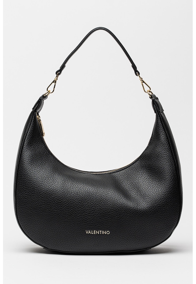 Geanta din piele ecologica cu bareta detasabila de umar - Negru