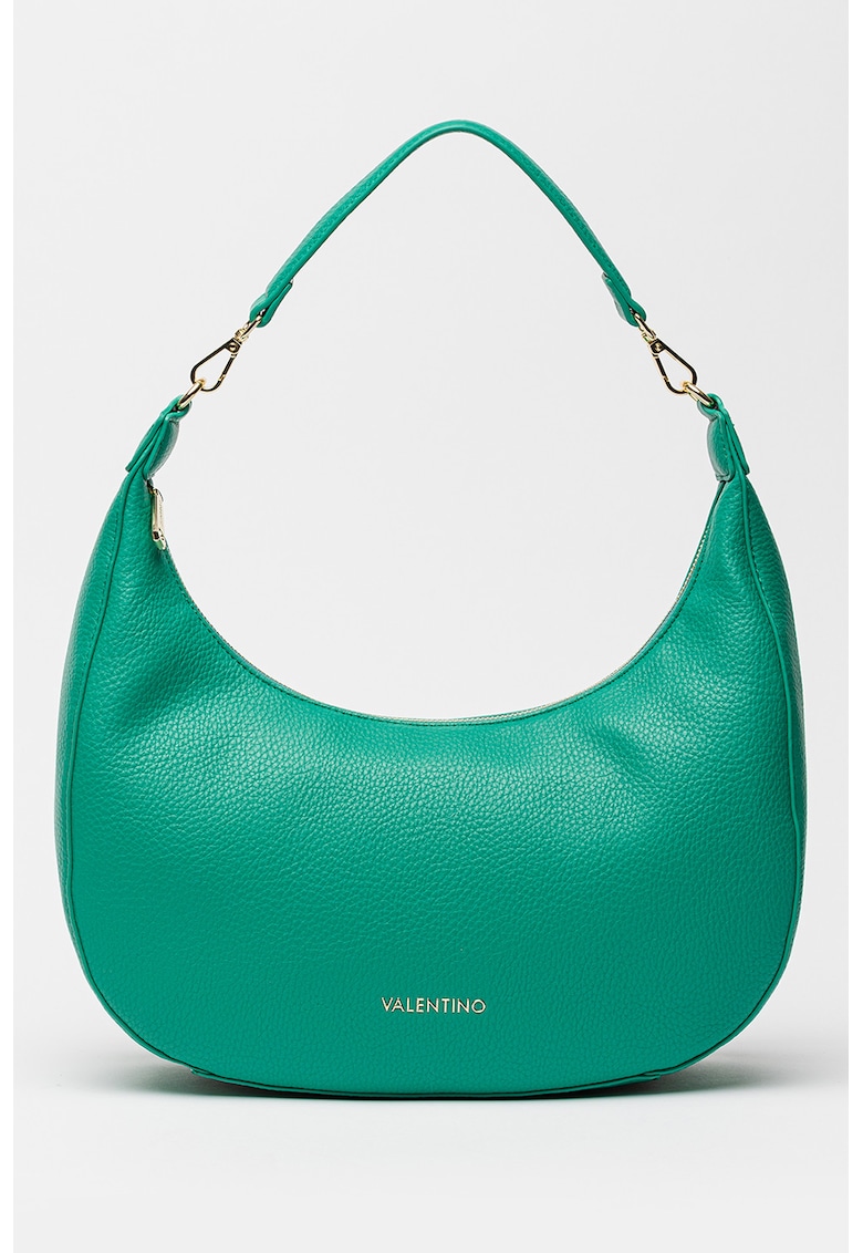 Geanta din piele ecologica cu bareta detasabila de umar - Verde aquamarin