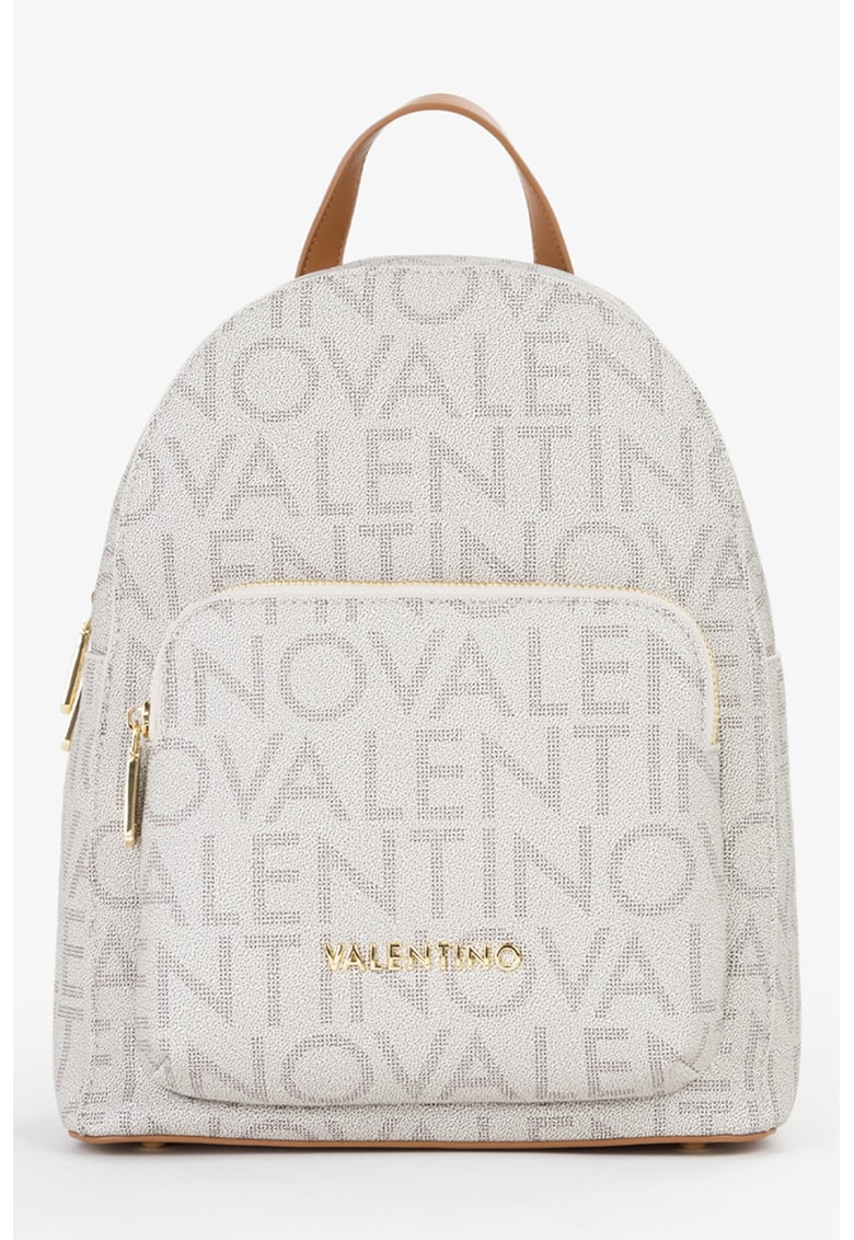 Rucsac de piele ecologica cu model logo Regina - Gri deschis/Bej deschis