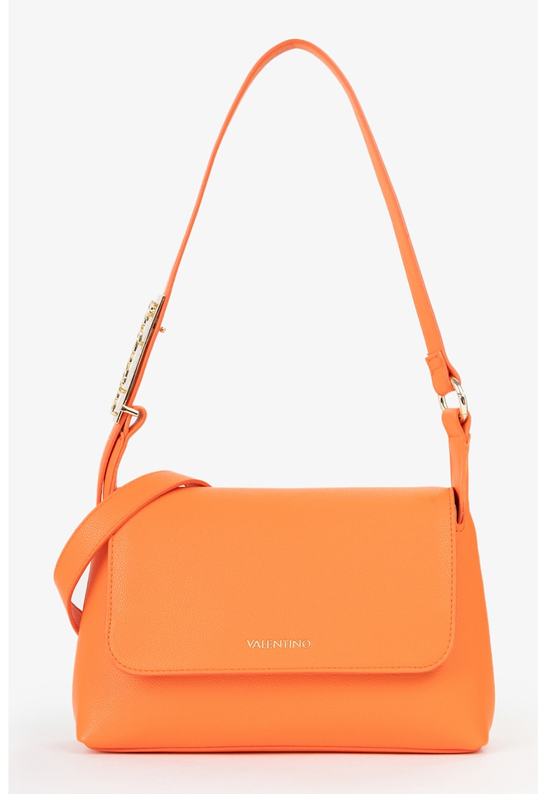 Geanta de piele ecologica cu clapa - Portocaliu