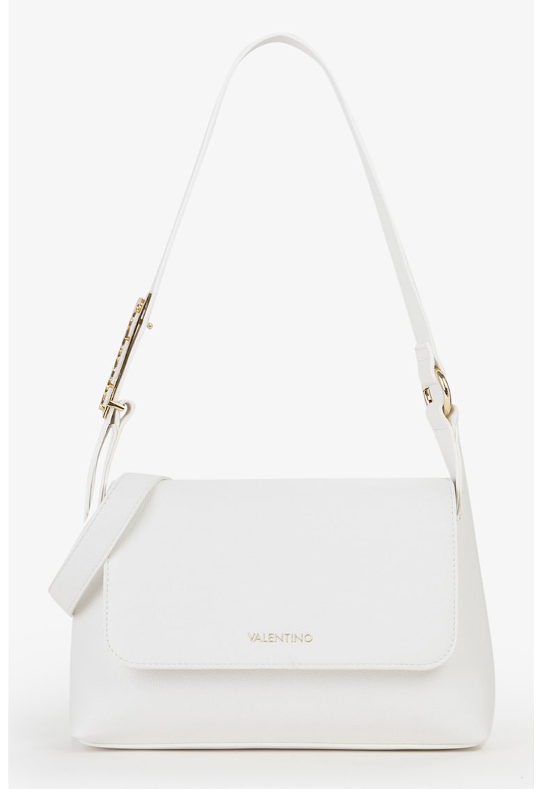 Geanta de piele ecologica cu clapa - Alb