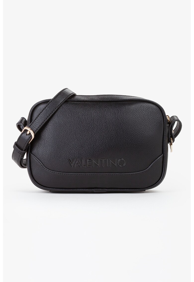Geanta crossbody cu logo in relief - Negru