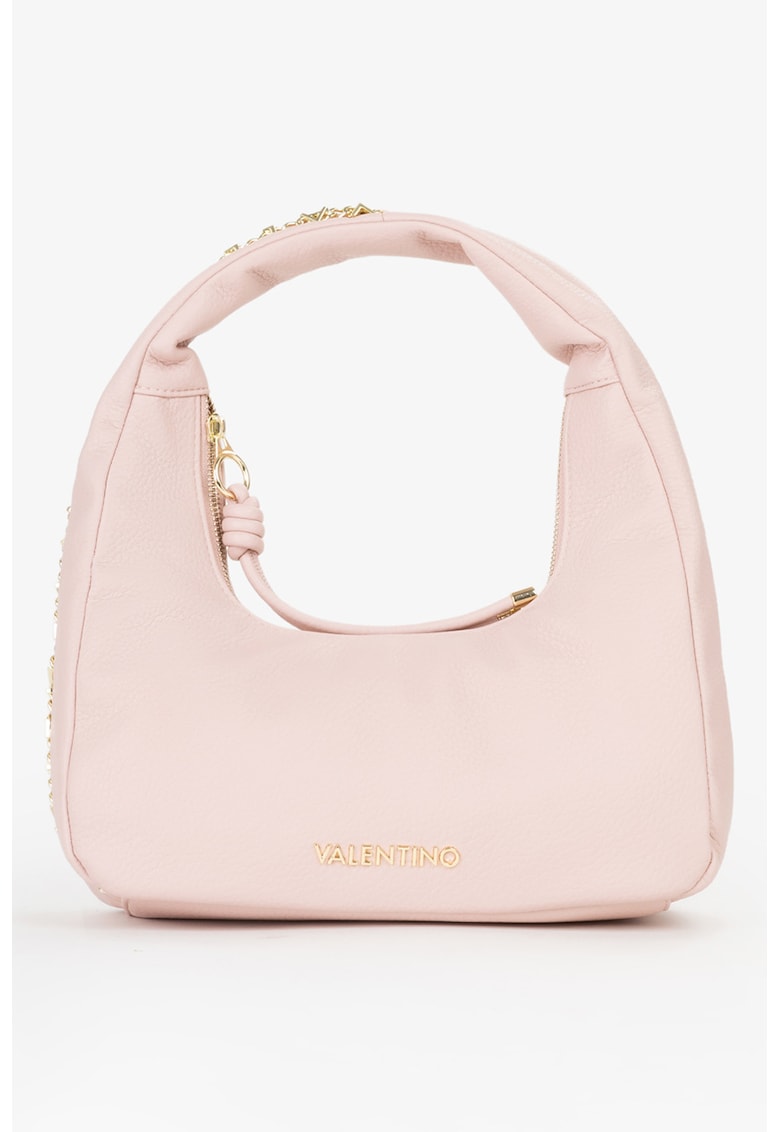 Geanta de piele ecologica cu maner si logo - Alb fildes