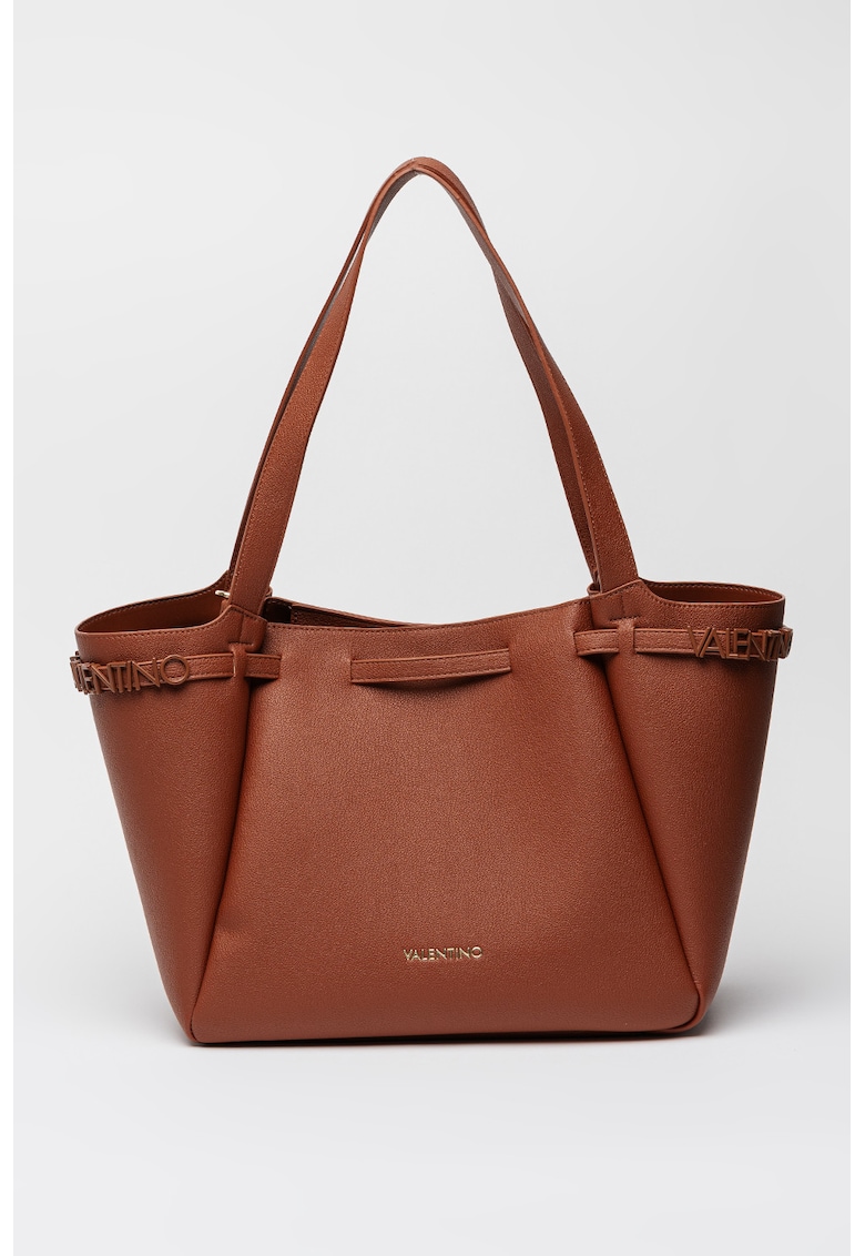 Geanta shopper din piele ecologica cu etui interior - Maro cognac