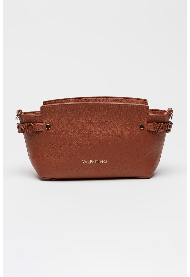 Geanta crossbody cu detaliu logo - Maro scortisoara