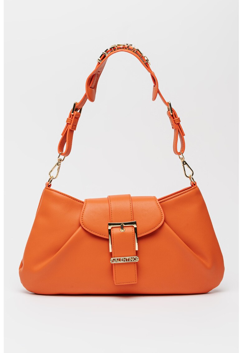 Geanta de piele ecologica cu bareta de umar - Portocaliu mandarina