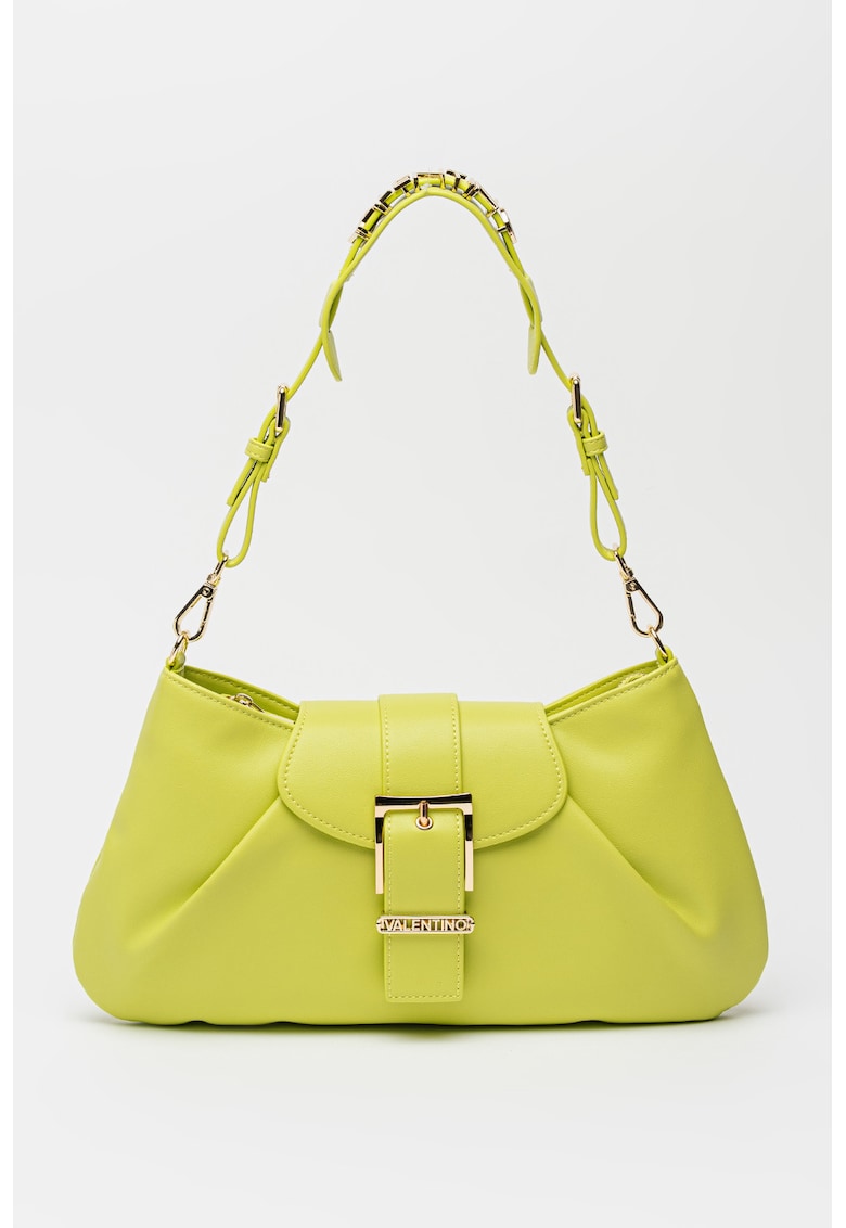 Geanta de piele ecologica cu bareta de umar - Verde lime