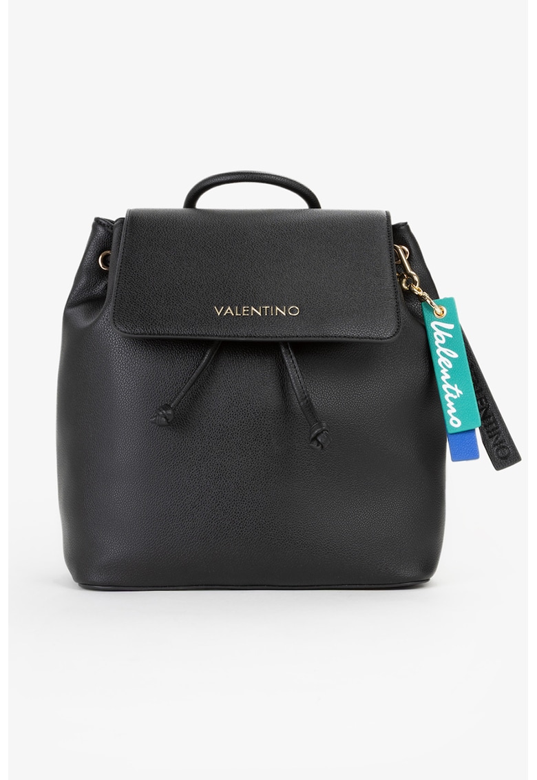 Rucsac de piele ecologica cu clapa - Negru