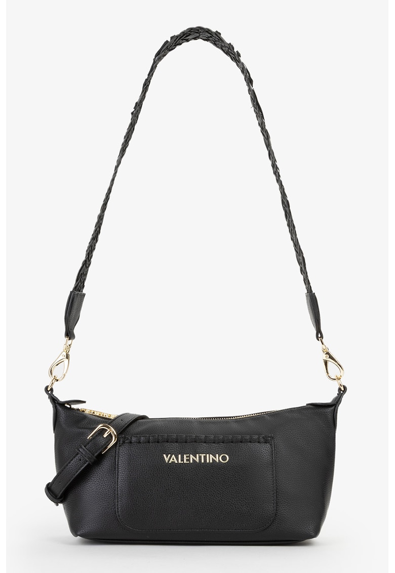 Geanta cu bareta de umar tesuta - Negru