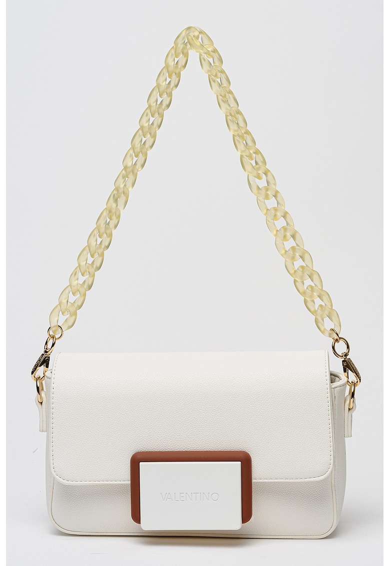 Geanta din piele ecologica cu bareta de umar Thetis - Alb optic