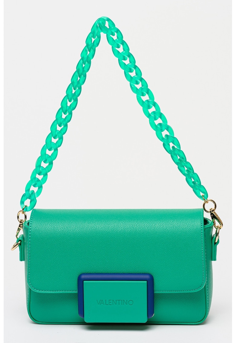 Geanta din piele ecologica cu bareta de umar Thetis - Verde deschis