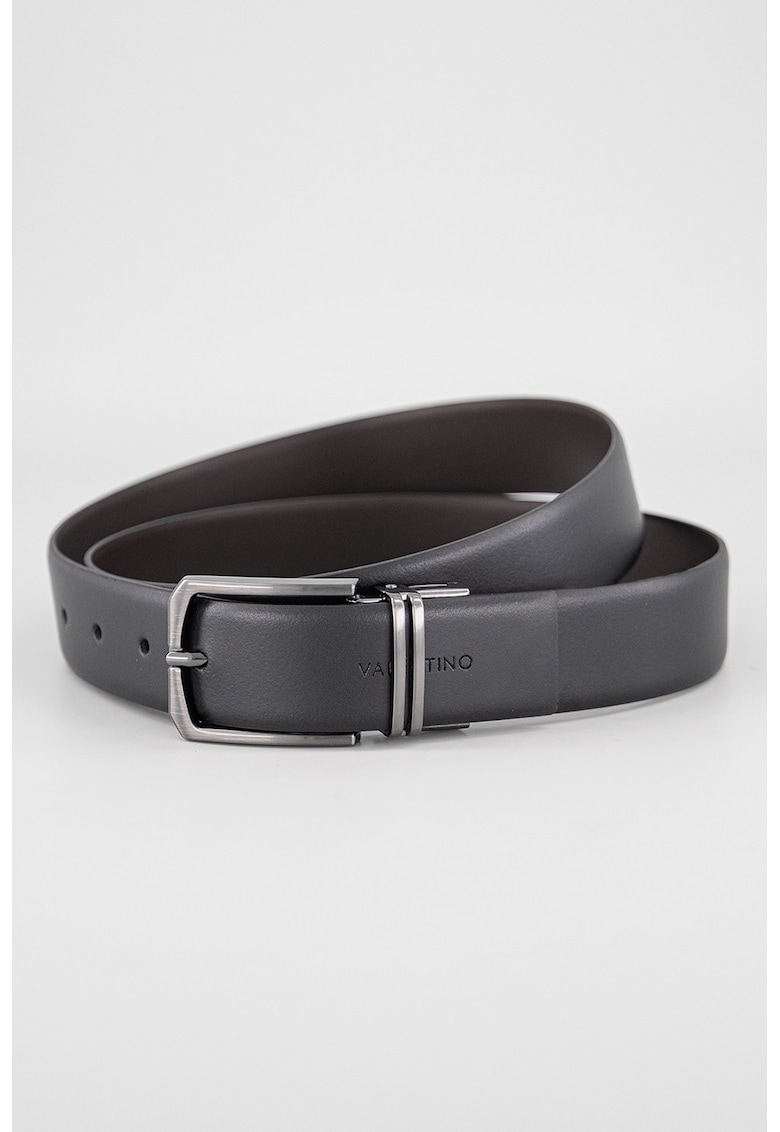 Curea de piele cu logo - Negru