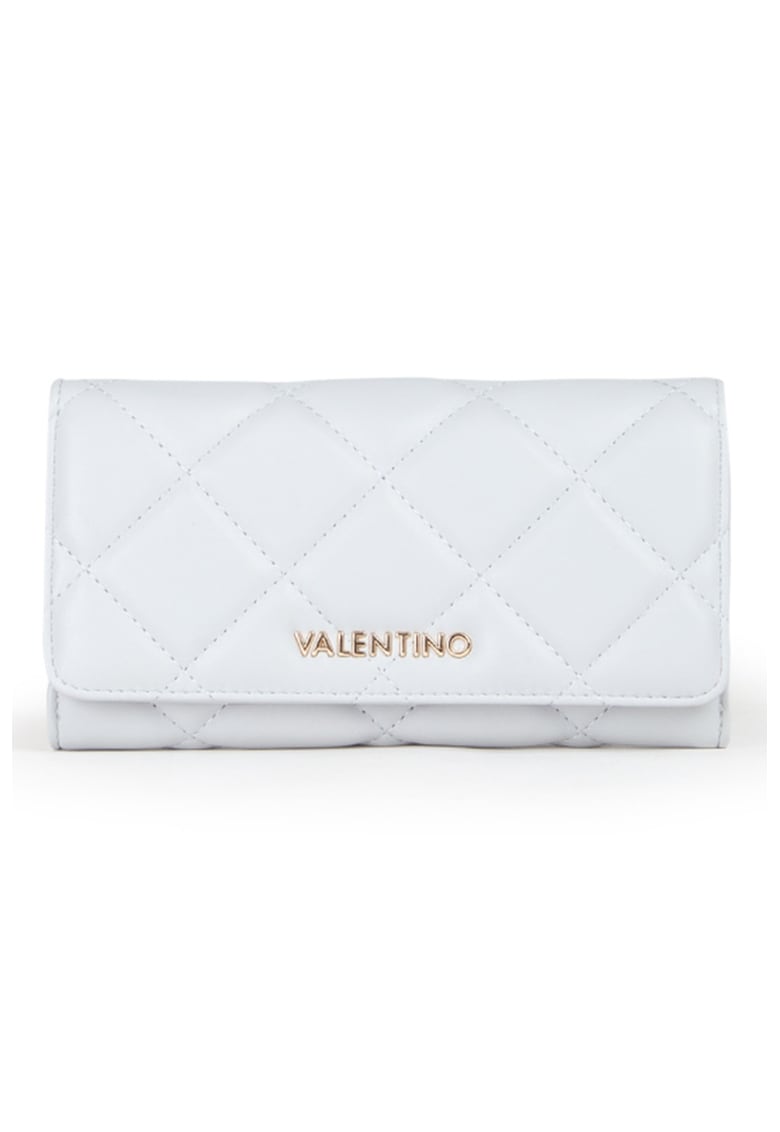 Portofel matlasat de piele ecologica - Albastru glaciar