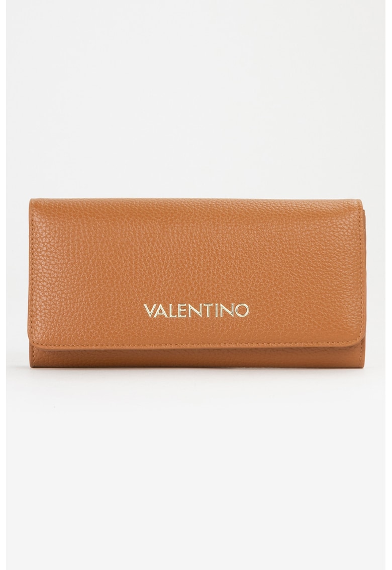 Portofel din piele ecologica cu clapa Alexia - Caramel