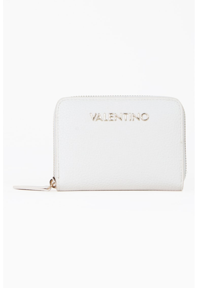 Portofel de piele ecologica cu fermoar Alexia - Alb