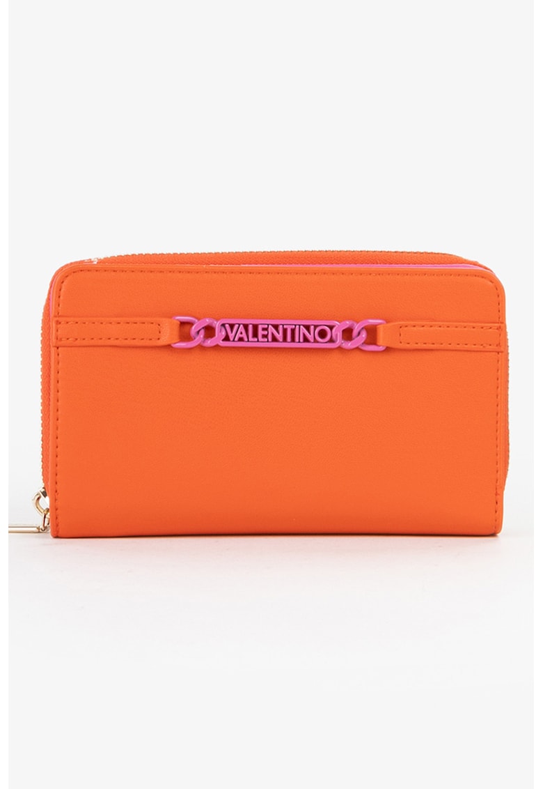 Portofel de piele ecologica - Portocaliu/Roz