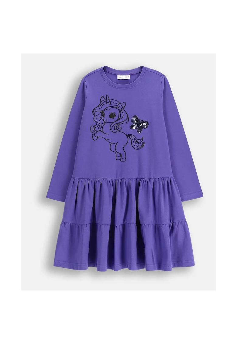 Rochie evazata cu imprimeu cu unicorn