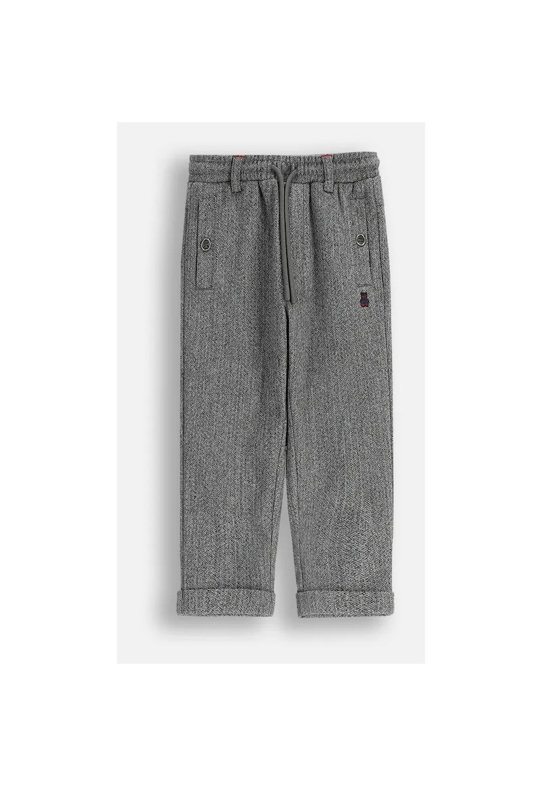 Pantaloni copii - tricotaj structural - gri - poliester