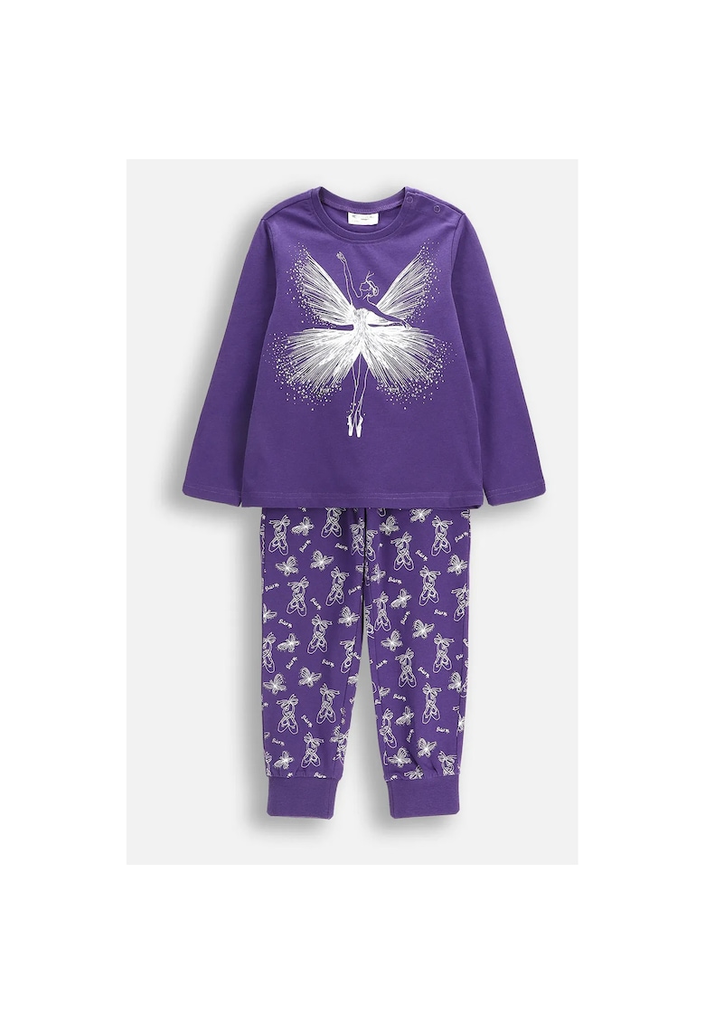 Pijama lunga din bumbac cu model