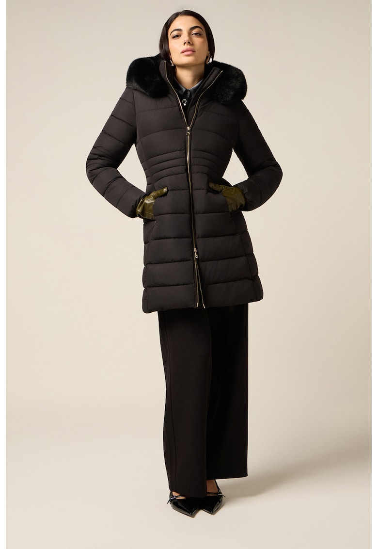 Geaca cu blana sintetica - Negru