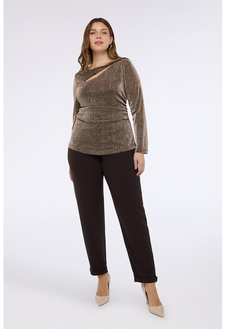 Pantaloni conici cu model uni