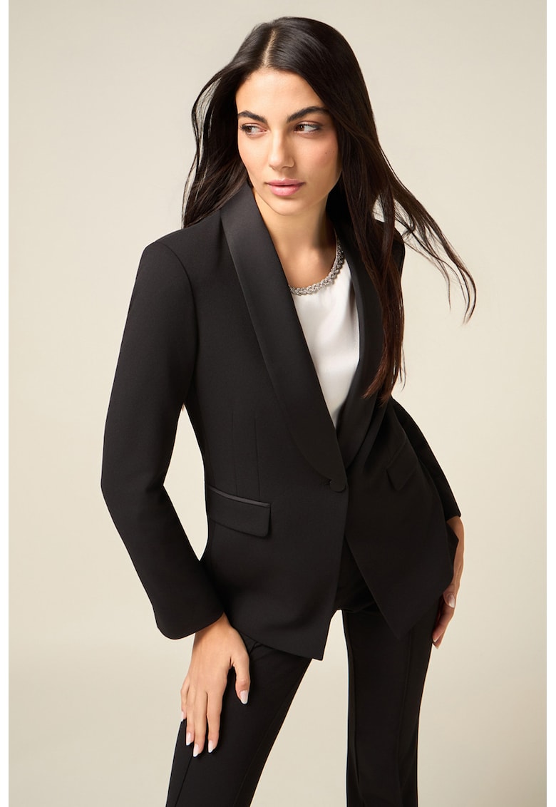 Sacou slim-fit cu model uni