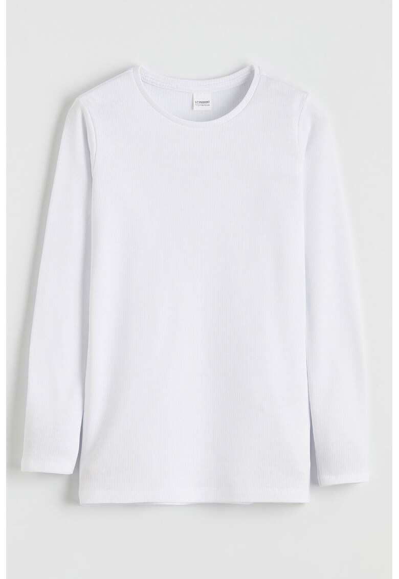 Bluza termica cu aspect striat - Alb