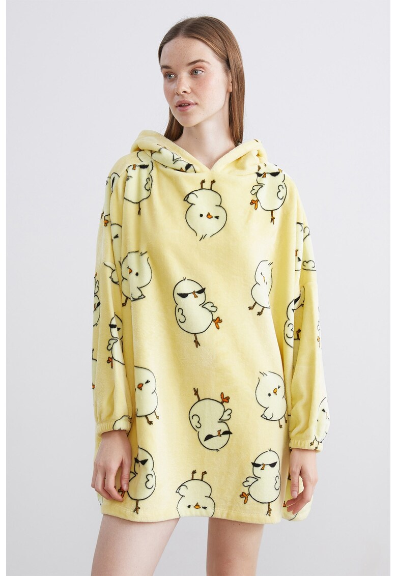 Hanorac de pijama cu model - Galben