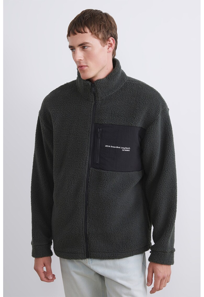 Jacheta cu buzunar cu fermoar - Gri inchis