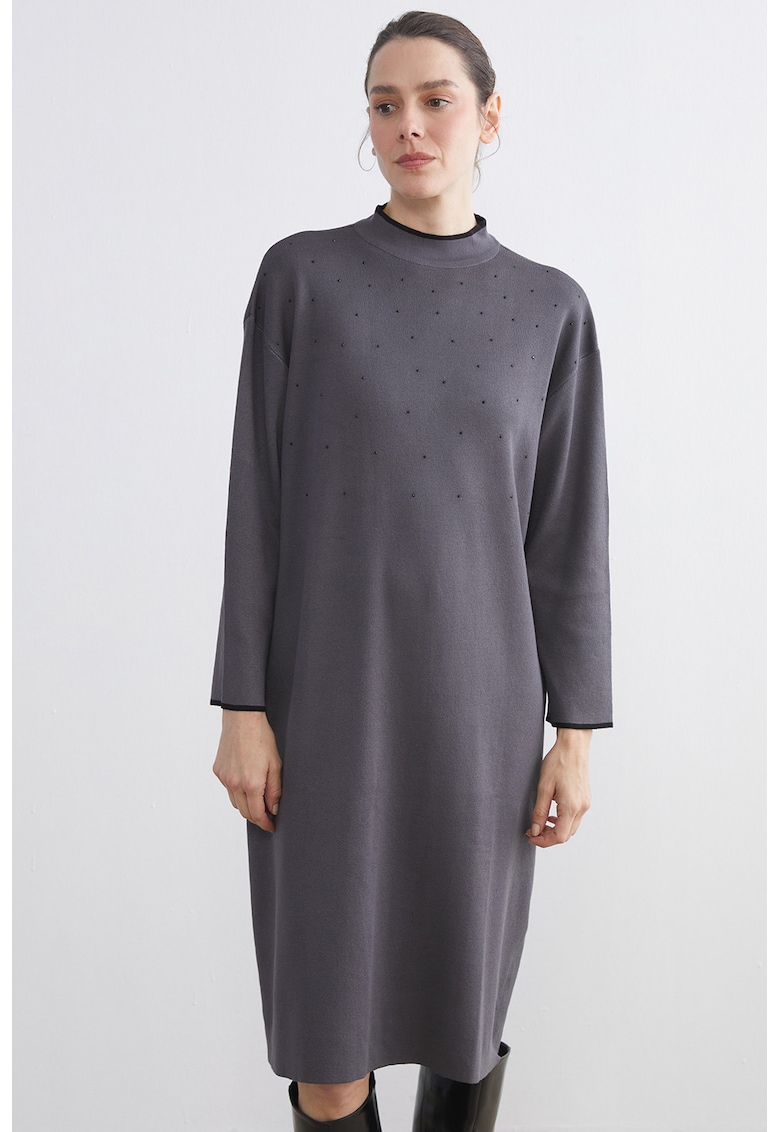 Rochie lejera cu strasuri - Gri inchis