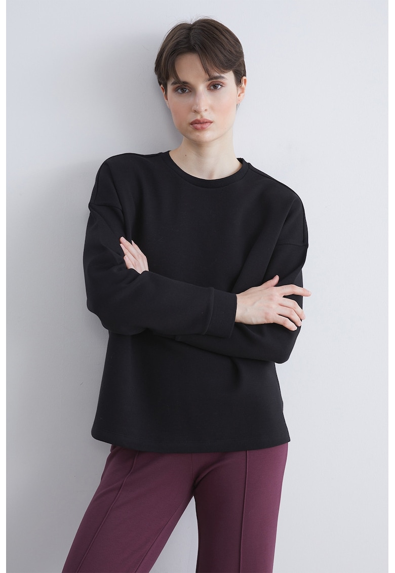 Bluza de trening lejera cu model uni - Negru