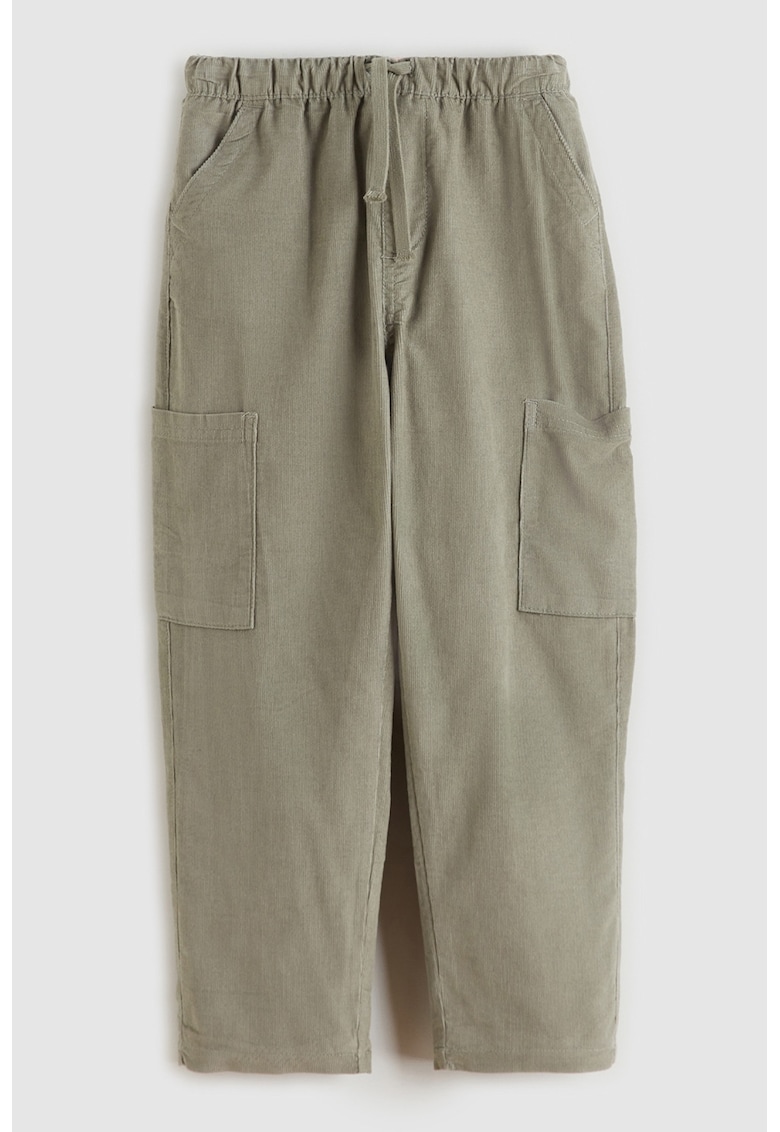 Pantaloni cu croiala ampla si talie elastica - Kaki