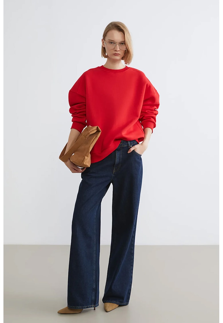 Bluza lejer de trening cu model uni - Portocaliu mandarina
