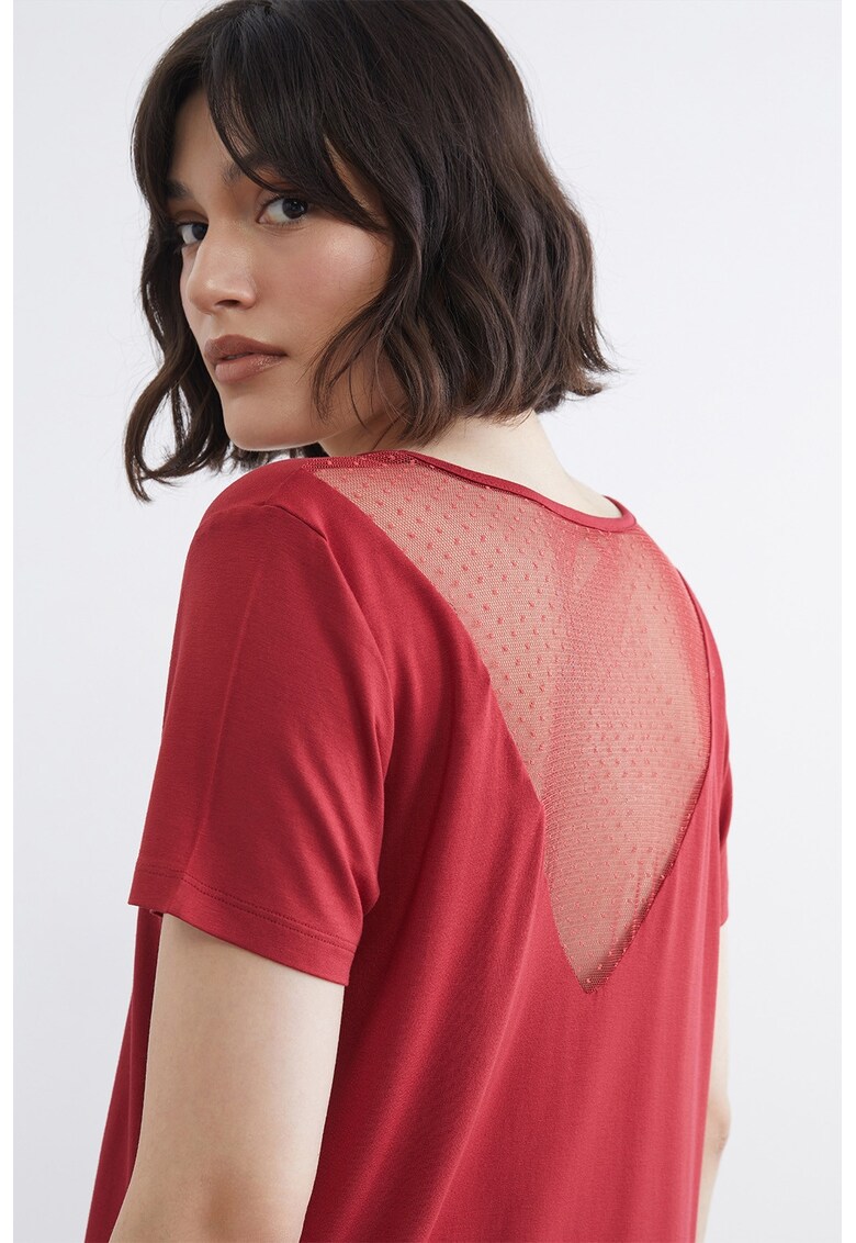 Pijama uni cu croiala lejera - Caramiziu