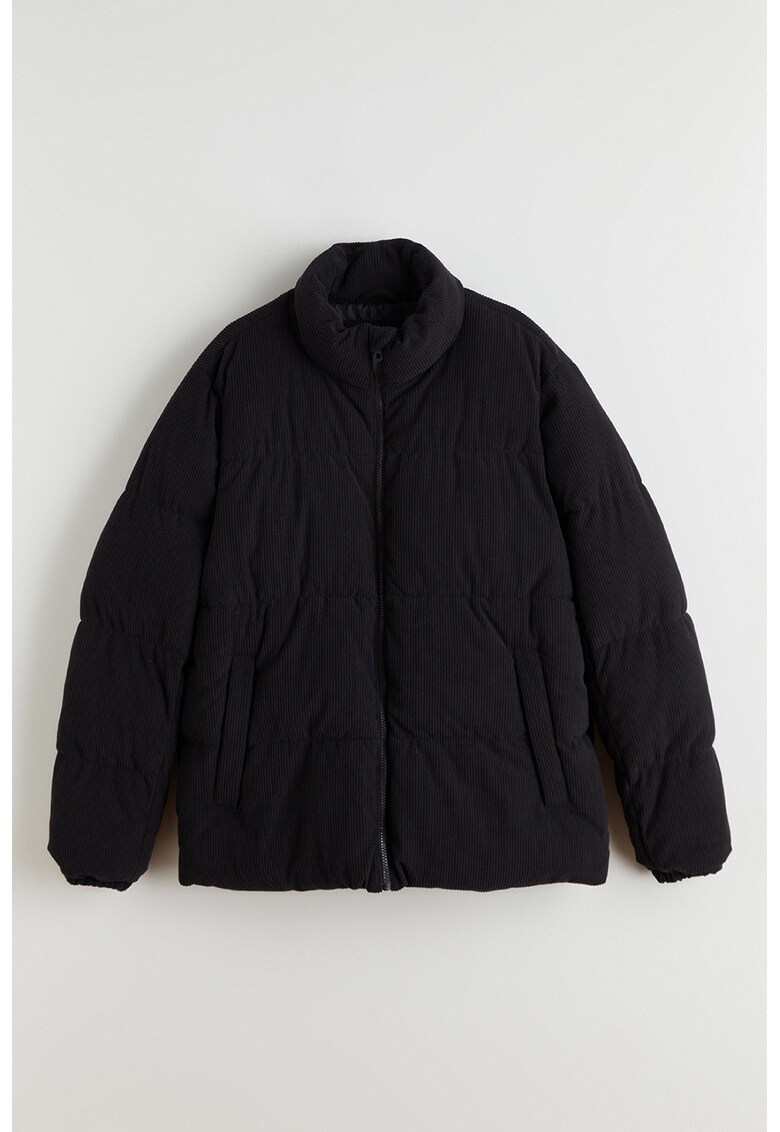 Geaca cu vatelina si buzunare laterale - Negru
