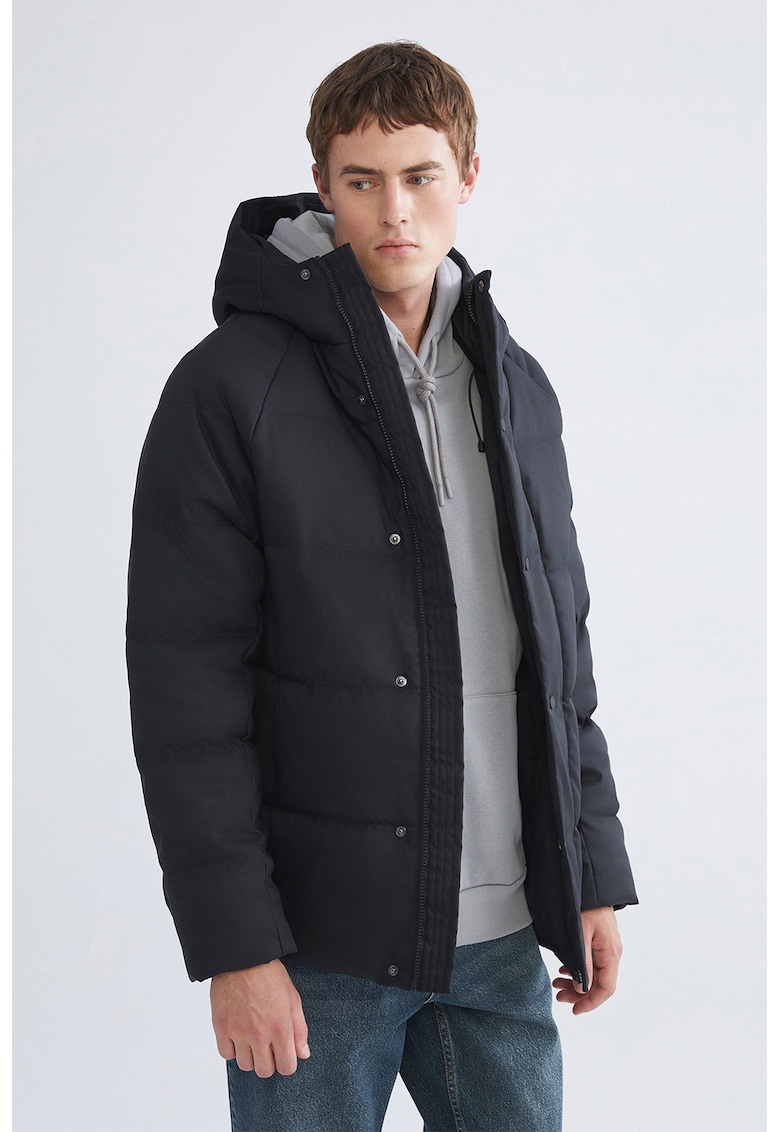 Geaca cu vatelina si buzunare laterale - Gri inchis