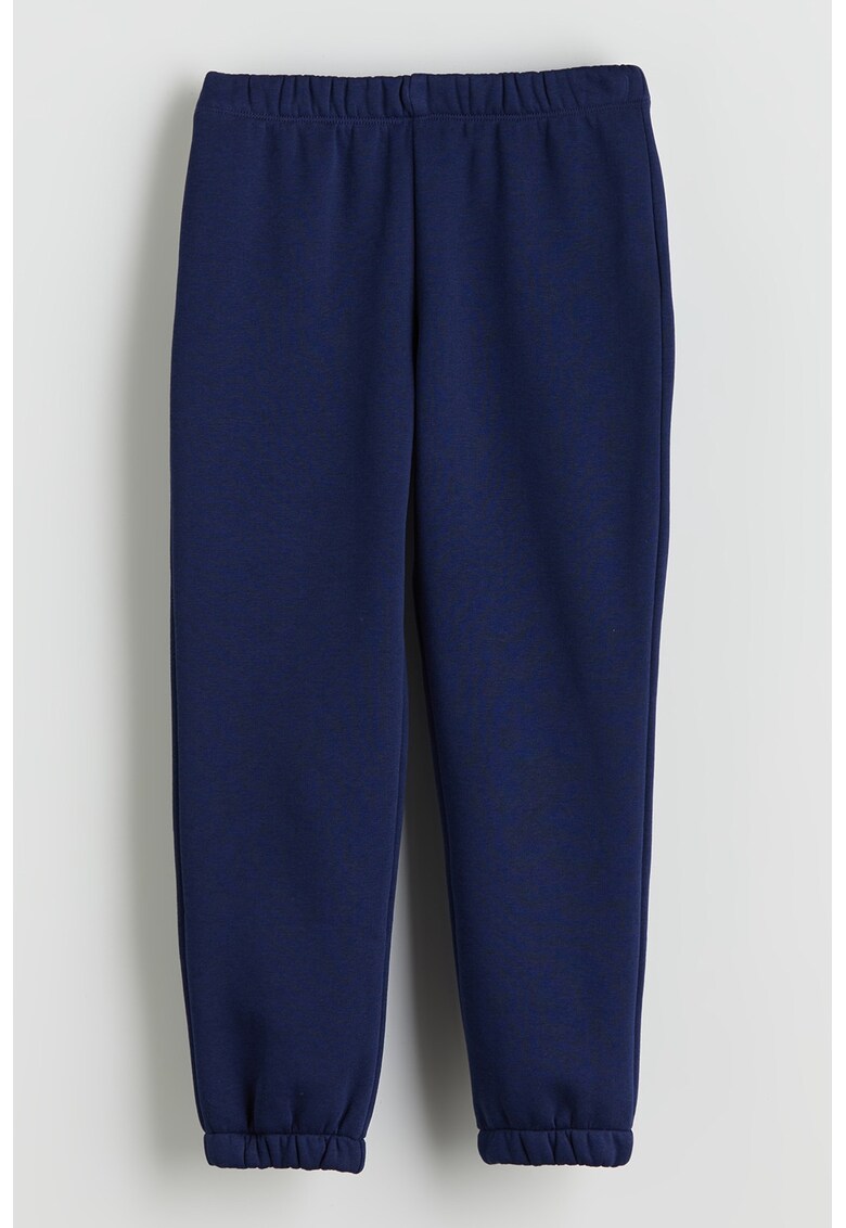 Pantaloni uni de trening din amestec de bumbac - Bleumarin