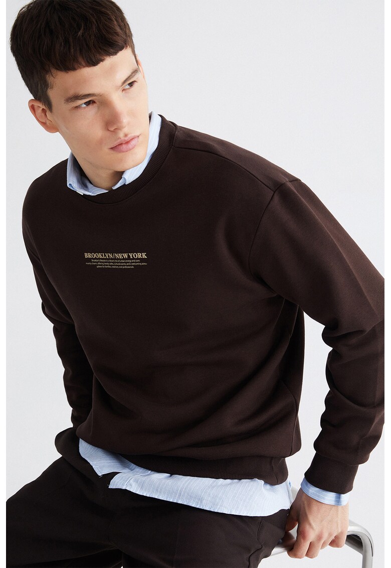 Bluza de trening din amestec de bumbac - Maro