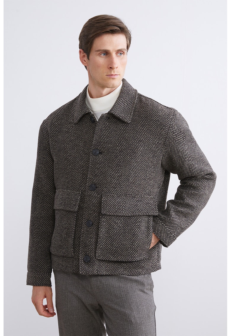 Palton regular fit cu nasturi