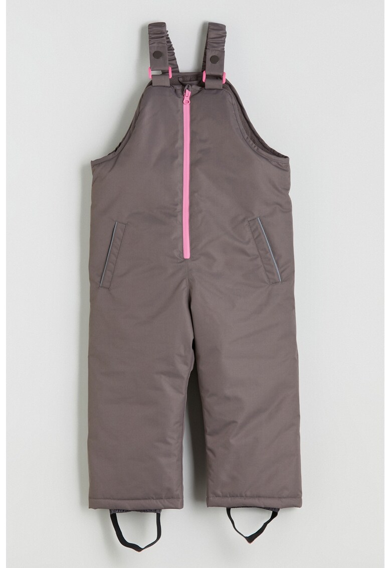 Salopeta de iarna cu bretele ajustabile - Roz/Gri