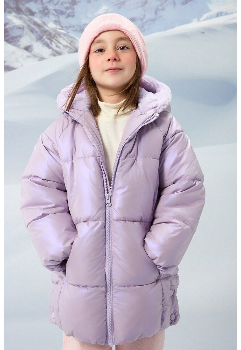 Geaca cu captuseala teddy - Lila