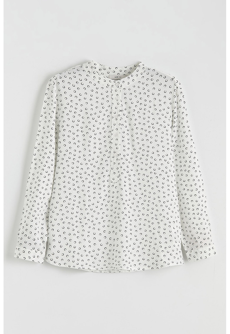 Bluza-tunica cu model grafic - Alb/Negru