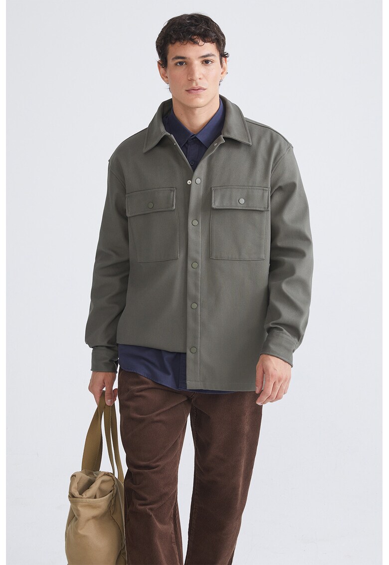 Jacheta uni cu buzunare pe piept - Verde sparanghel