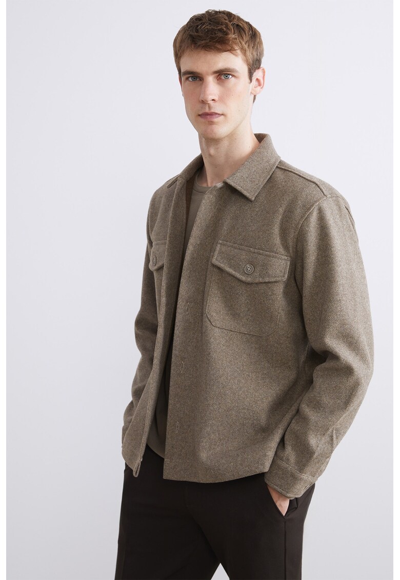 Jacheta-camasa cu buzunare pe piept - Bej