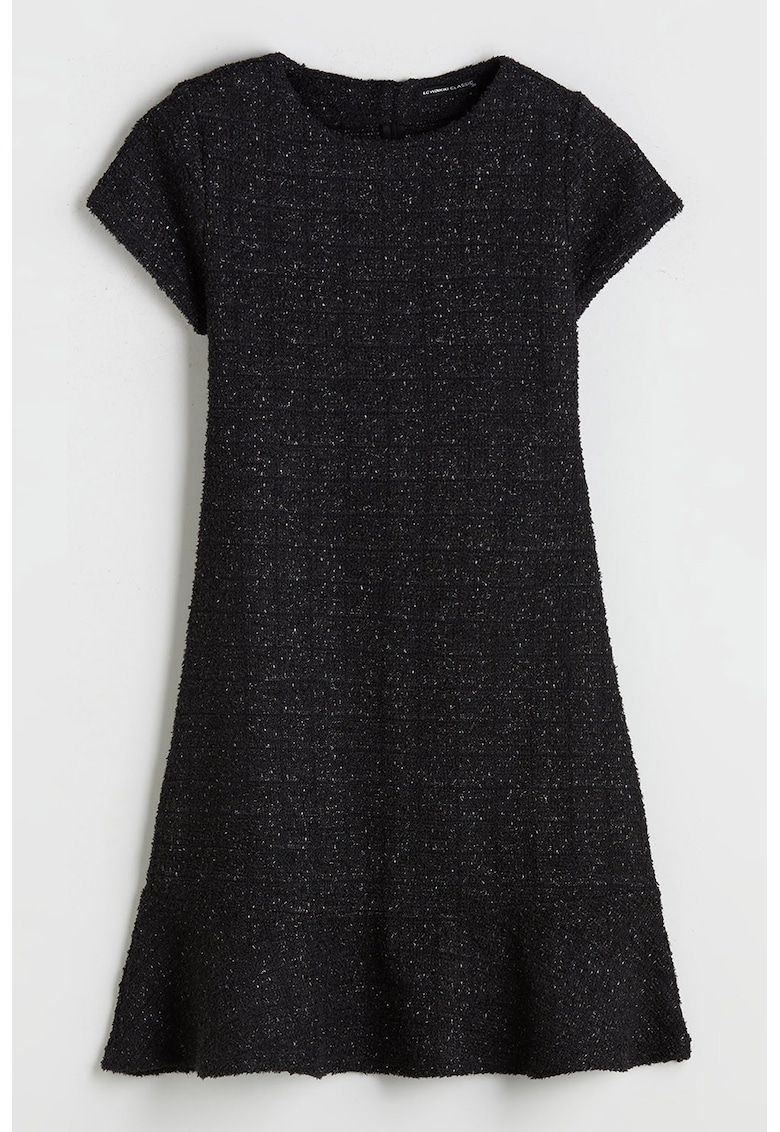 Rochie evazata cu aspect stralucitor - Negru