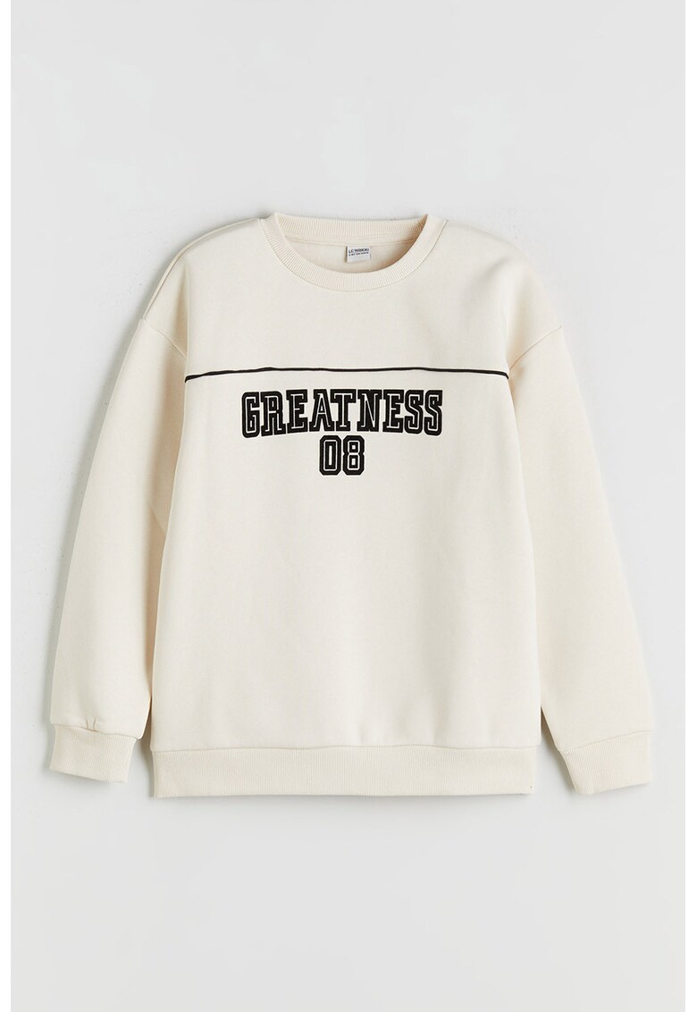 Bluza de trening cu maneci cazute - Crem