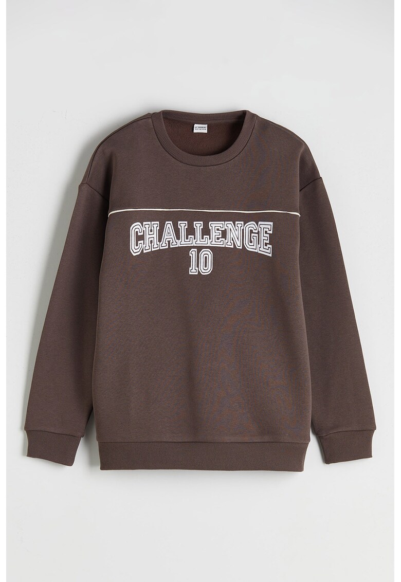 Bluza de trening cu maneci cazute - Maro inchis