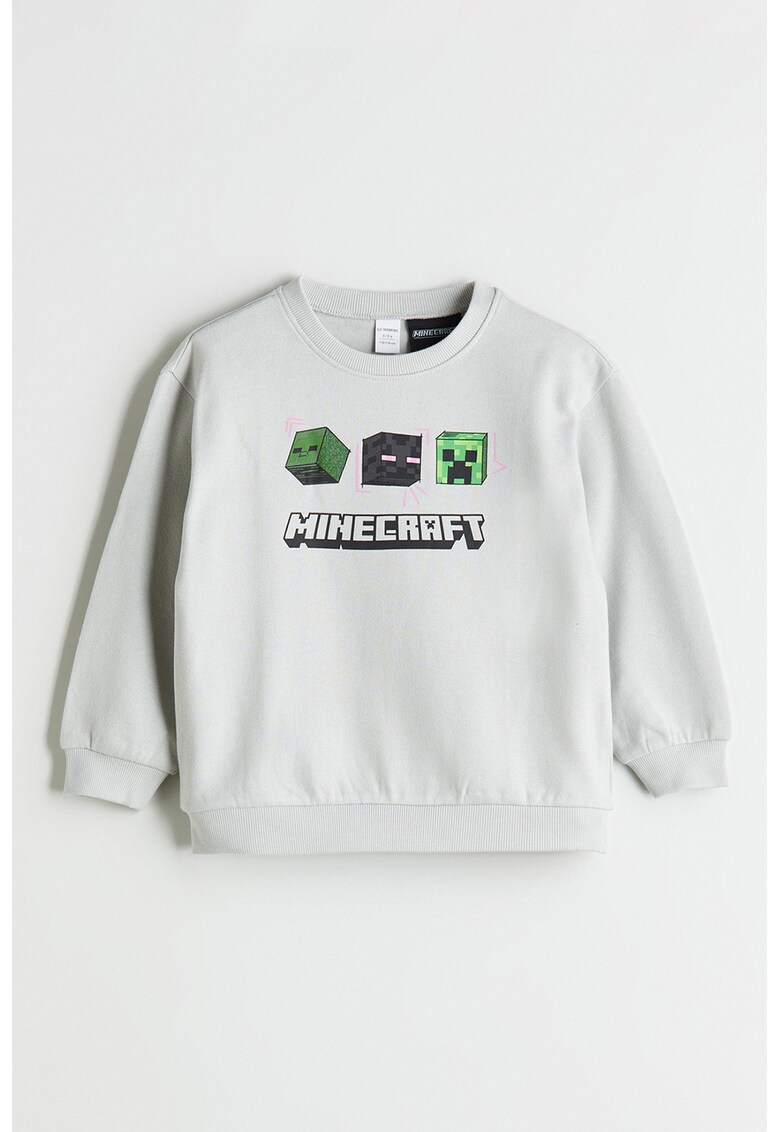 Bluza de trening cu design grafic - Verde/Maro inchis/Gri deschis