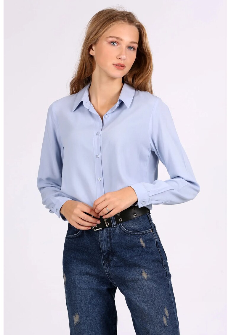 Camasa Basic - albastru pudra - textil - Albastru