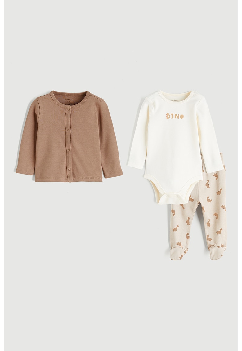 Set de imbracaminte - 3 piese - Bej/Maro camel